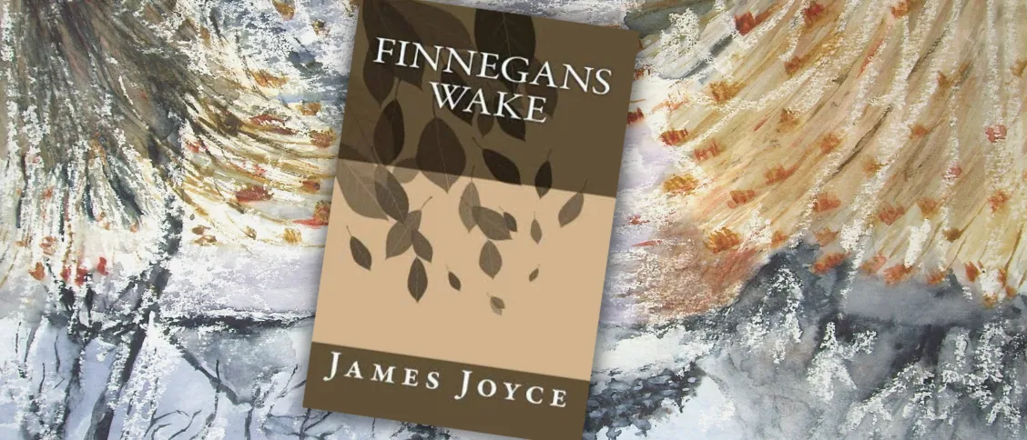 Copy of Finnegans Wake on a colourful background
